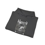 Blessed Angel Statue Graphic Unisex Heavy Blend Hooded Sweatshirt Gothic Streetwear Aesthetic Spiritual Bold Artistic Fashion Hoodie