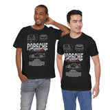 Porsche 911 GT3 RS Technical Blueprint Inspired Illustrated Racing Car Graphic T Shirt High Performance Motorsport Engineering Streetwear Unisex Heavy Cotton Tee Gift For Car Enthusiasts