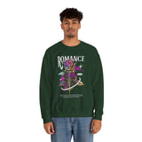 Romance Rose Unisex Heavy Blend Crewneck Sweatshirt Graphic Pullover Black Gothic Aesthetic Love Inspired Streetwear Fashion Artistic Outfit