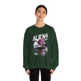 Aliens Exist UFO Graphic Unisex Heavy Blend Crewneck Sweatshirt Sci Fi Streetwear Alien Space Pullover