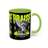 Praise Angel Statue Graphic Ceramic Mug Gothic Spiritual Coffee Tea Cup Bold Streetwear Design