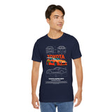 Legendary Orange Street Racer Blueprint Tee Unisex Heavy Cotton Retro Tuner Car Art Graphic Shirt for Enthusiasts