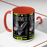 The Charmer Butterfly Accent Coffee Mug 11oz 15oz Black Two Tone Ceramic Cup Aesthetic Iridescent Butterfly Design Gift for Coffee Lovers