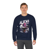 Aliens Exist UFO Graphic Unisex Heavy Blend Crewneck Sweatshirt Sci Fi Streetwear Alien Space Pullover