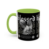 Blessed Angel Statue Graphic Accent Coffee Mug 11oz 15oz Gothic Streetwear Aesthetic Spiritual Artistic Ceramic Drinkware
