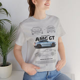 Silver Grand Tourer Coupe Artwork Unisex Heavy Cotton Tee High Performance Inspired Streetwear Graphic Shirt For Car Lovers And Modern Automotive Art Fans