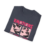 Emotions Speak Louder Than Words Graphic Unisex Softstyle T Shirt Bold Streetwear Retro Pop Art Statement Tee