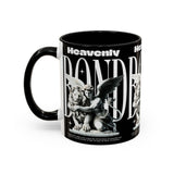 Heavenly Bond Accent Coffee Mug 11oz 15oz Angel And Lion Statue Spiritual Artistic Graphic Ceramic Cup Bold Motivational Streetwear Inspired Fashion Drinkware