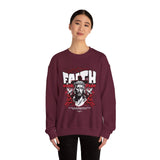 Faith Over Fear Jesus Crown Of Thorns Unisex Heavy Blend Crewneck Sweatshirt Christian Graphic Bold Religious Streetwear Motivational Bible Verse Pullover