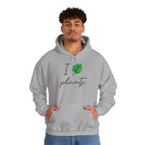 I Love Plants Hoodie Unisex Heavy Blend Sweatshirt Eco Friendly Botanical Leaf Design Gardening Nature Lover Sustainable Green Living Gift Pullover