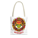 Kathakali Tote Bag Kerala Traditional Dance Art Canvas Bag Indian Culture Onam Festival Malayalam Heritage Ethnic Graphic Reusable Shopping Bag