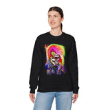 Calavera Punk Skull Unisex Heavy Blend Sweatshirt Neon Gothic Streetwear Pullover Vibrant Rock Rebel Design For Punk Concerts Halloween Parties Tattoo Culture And Alternative Fashion Lovers