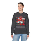 Love Yourself Deep Unisex Heavy Blend Crewneck Sweatshirt Self Love Graphic Pullover Rose Motivational Quote Streetwear Positive Affirmation Empowerment Apparel