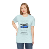 Blue Rally Inspired Performance Sedan Artwork Unisex Heavy Cotton Tee High Speed Streetwear Graphic Shirt For Car Enthusiasts And Automotive Art Lovers