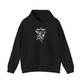 Fly High Angel Design Unisex Heavy Blend Hooded Sweatshirt Spiritual Guardian Winged Warrior Streetwear Hoodie