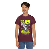 Praise Angel Statue Graphic Unisex Heavy Cotton Tee Spiritual Gothic Streetwear T-Shirt