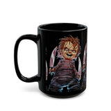 Chucky Horror Mug Killer Doll Coffee Cup Creepy Movie Art Design Halloween Horror Streetwear Collectible Ceramic Drinkware Perfect Gift For Horror Fans Festivals Tattoo Artists And Spooky Season Lovers