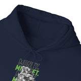 Money Mindset Unisex Heavy Blend Hooded Sweatshirt Graphic Hoodie Black Hustle Grind Wealth Entrepreneur Motivational Streetwear Bold Artistic Fashion Outfit
