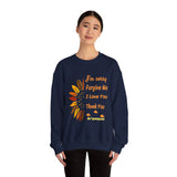 Ho’oponopono Sunflower Crewneck Unisex Sweatshirt Heavy Blend Pullover Healing Affirmation Spiritual Gratitude Mindfulness Positive Energy Apparel