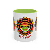 Kathakali Accent Coffee Mug 11oz 15oz Kerala India Classical Dance Art Face Ceramic Cup Cultural Heritage South Indian Folk Design Traditional Festival Gift