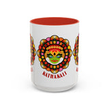 Kathakali Accent Coffee Mug 11oz 15oz Kerala India Classical Dance Art Face Ceramic Cup Cultural Heritage South Indian Folk Design Traditional Festival Gift