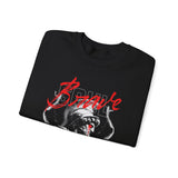 Brave Warrior Roman Gladiator Graphic Print Unisex Heavy Blend Crewneck Sweatshirt Bold Motivational Streetwear Pullover