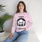 I Want To Believe Alien Unisex Crewneck Sweatshirt UFO Graphic Pullover Extraterrestrial Space Themed Sci Fi Conspiracy Inspired Paranormal Streetwear