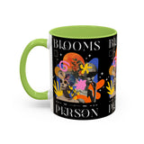 Blooms Person Accent Coffee Mug 11oz 15oz Abstract Floral Head Artistic Colorful Modern Creative Design Black White Ceramic Tea Cup Streetwear Inspired Artistic Fashion Drinkware