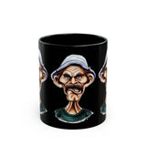 Grumpy Street Legend Ceramic Mug Funny Comic Art Coffee Cup Bold Urban Caricature Design Perfect Gift for Humor Lovers, Artists, and Streetwear Fans Ideal for Office, Home, and Studio