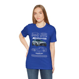 Mercedez Benz AGM Aggressive Silver Widebody Supercar Blueprint Unisex Heavy Cotton Tee Performance Street Machine Graphic Shirt For Car Lovers And Gearheads