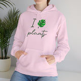 I Love Plants Hoodie Unisex Heavy Blend Sweatshirt Eco Friendly Botanical Leaf Design Gardening Nature Lover Sustainable Green Living Gift Pullover