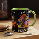 Blooms Person Accent Coffee Mug 11oz 15oz Abstract Floral Head Artistic Colorful Modern Creative Design Black White Ceramic Tea Cup Streetwear Inspired Artistic Fashion Drinkware