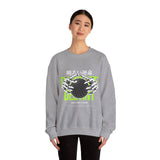 Destiny Fearless Pursuit of Happiness Unisex Heavy Blend Crewneck Sweatshirt Gothic Skeleton Hands Globe Graphic Streetwear Bold Motivational Pullover