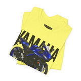 R3 Inspired Sport Motorcycle Art Unisex Heavy Cotton Tee Dynamic Streetwear Graphic for Riders and Moto Enthusiasts
