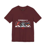 Formula 1 High Performance Triple Racing Machines Unisex Heavy Cotton Tee Dynamic Motorsport Inspired Streetwear Graphic Shirt for Speed Lovers and Premium Casual Style