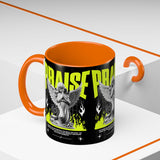 Praise Angel Statue Graphic Ceramic Mug Gothic Spiritual Coffee Tea Cup Bold Streetwear Design