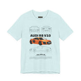 Orange Mid Engine Supercar Blueprint Artwork Unisex Heavy Cotton Tee High Performance Inspired Streetwear Graphic Shirt For Car Enthusiasts And Automotive Art Fans