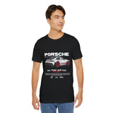 Porsche High-Performance Track Machine Blueprint Design Unisex Heavy Cotton Tee Powerful Street Racing Inspired Graphic Shirt