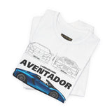 Blue Supercar Roadster Inspired Side Profile Art Unisex Tee Luxury Performance Streetwear Graphic Shirt