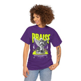 Praise Angel Statue Graphic Unisex Heavy Cotton Tee Spiritual Gothic Streetwear T-Shirt