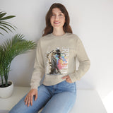 Sculptural Future Statue Art Graphic Unisex Heavy Blend Crewneck Sweatshirt Cosmic Greek Goddess Abstract Streetwear Pullover