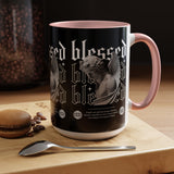 Blessed Angel Statue Graphic Accent Coffee Mug 11oz 15oz Gothic Streetwear Aesthetic Spiritual Artistic Ceramic Drinkware