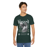 Blessed Angel Statue Graphic Unisex Jersey Short Sleeve Tee Gothic Streetwear Aesthetic Spiritual Bold Artistic Fashion T Shirt