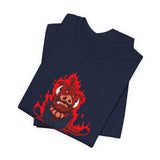 Akuma Matata Graphic T Shirt Fiery Demon Anime Style Streetwear Unisex Oversized Aesthetic Statement Tee