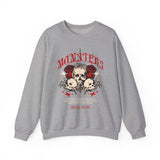 Monsters Skull Guardians Gothic Horror Unisex Heavy Blend Crewneck Sweatshirt Dark Graphic Halloween Streetwear Bold Vintage Skull Pullover