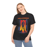 The Silent Stalker Unisex Heavy Cotton Tee Retro Horror Graphic Shirt Halloween Streetwear Creepy Night Design for Fall Parties and Dark Aesthetic Lovers