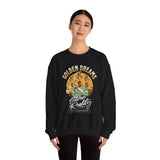 Golden Dreams Silver Reality Money Graphic Unisex Heavy Blend Crewneck Sweatshirt Hustler Motivational Dollar Cash Streetwear