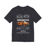 Orange Mid Engine Supercar Blueprint Artwork Unisex Heavy Cotton Tee High Performance Inspired Streetwear Graphic Shirt For Car Enthusiasts And Automotive Art Fans