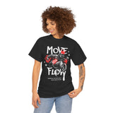 Move With Flow Breakdance Graphic Unisex Heavy Cotton Tee Hip Hop Streetwear Dance Rhythm Urban Style T Shirt