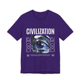 Civilization Eye Of Memory Graphic Unisex Jersey Short Sleeve Tee Futuristic Visionary Streetwear Bold Abstract Blue Eye T Shirt